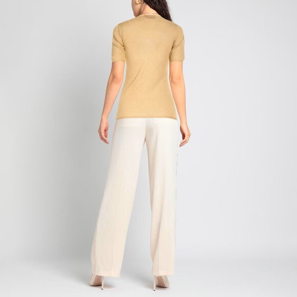 100% Cashmere RICHARD GRAND sand short sleeve sweater - Picture 3 of 10